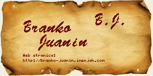 Branko Juanin vizit kartica